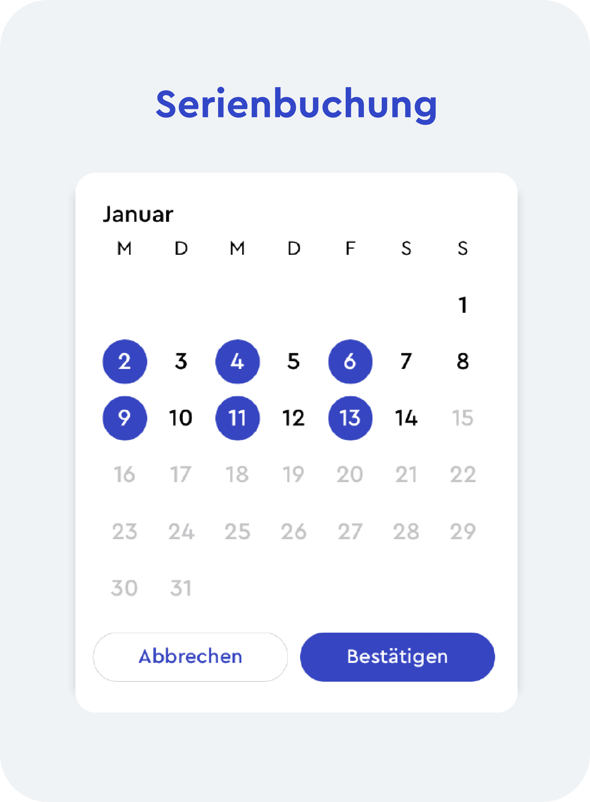 Serienbuchung